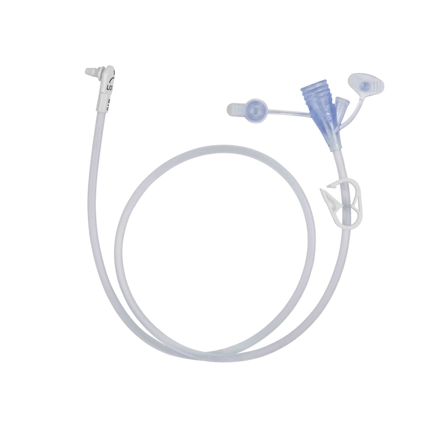 CS/5 MIC-KEY Non-Bolus Extension Set 24" L with SECUR-LOK Right-Angle Connector, 2 Port Y and Clamp, DEHP-free Formulation, Non-sterile #0121-24