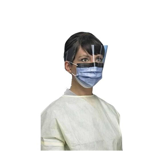 Products ASTM Level 3 Procedure Mask with Eyeshield, Earloop, with Blue Fog-Free Foam Strip, 25/BX