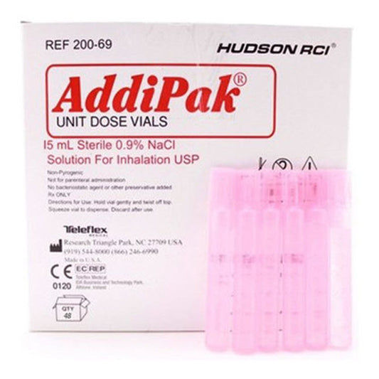 Box/48 Addipak Saline Solution, Unit Dose 15mL - Pink