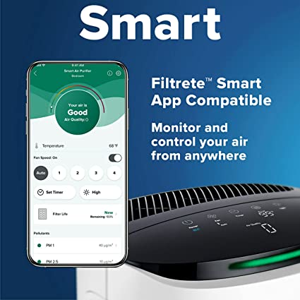 Filtrete™ Smart Room Air Purifier, White, Medium Room, 150 sq ft
