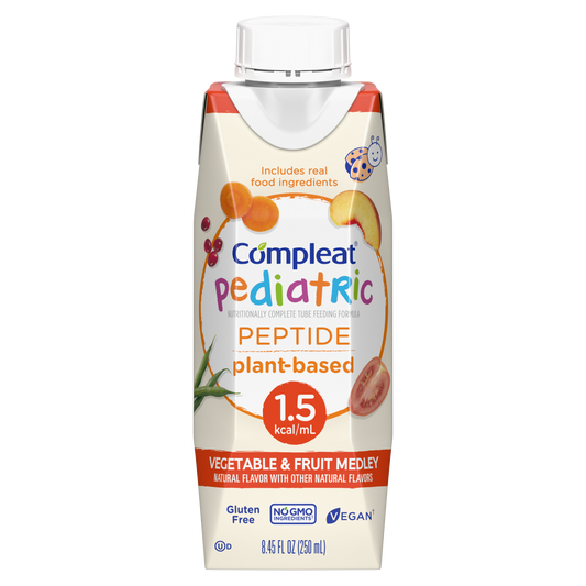 CS/24 - COMPLEAT Pediatric Peptide 1.5 Cal Formula, Vegetable & Fruit Medley, 250ml Carton