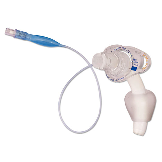 FLEXIBLE TRACHEOSTOMY TUBE WITH TAPERGUARD, CUFF, DISPOSABLE INNER CANNULA, SIZE 8.5 MM