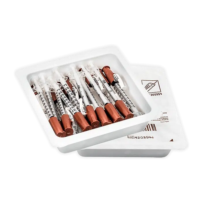 1mL tuberculin SafetyGlide™ syringe with permanently attached needle